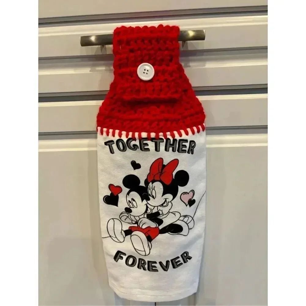Crochet Top Kitchen Towel- Together forever-mickey-minnie